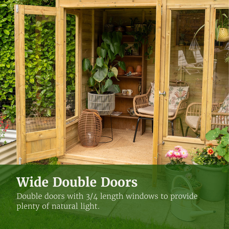 Hartwood 8' x 6' Pressure Treated Premium Tongue & Groove Reverse Apex Summer House | Sheds.co.uk
