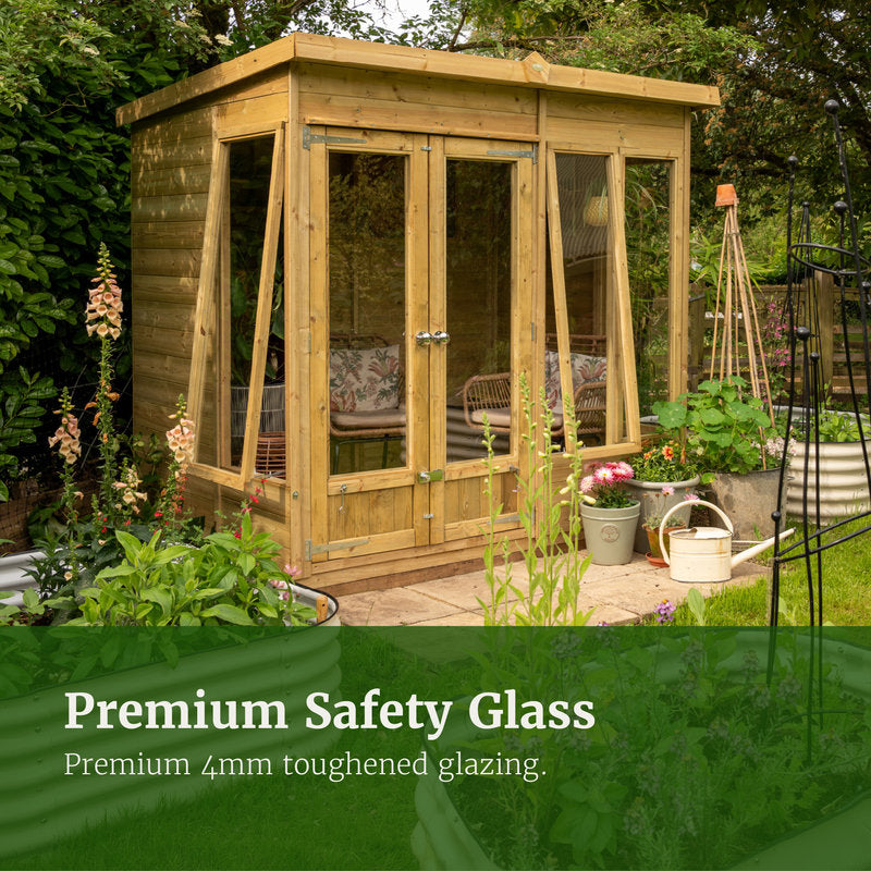 Hartwood 8' x 6' Pressure Treated Premium Tongue & Groove Reverse Apex Summer House | Sheds.co.uk