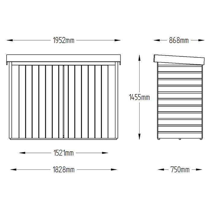 Hartwood Pressure Treated Shiplap Pent Large Outdoor Store