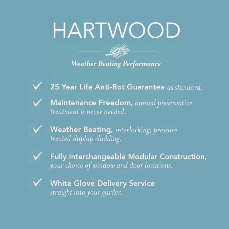 Hartwood 6' x 4' Pressure Treated Shiplap Reverse Apex Garden Bar | Sheds.co.uk