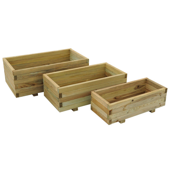 Hartwood Set of Three Rectangular Planters | Sheds.co.uk