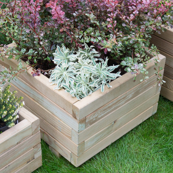 Hartwood Set of Three Square Planters | Sheds.co.uk