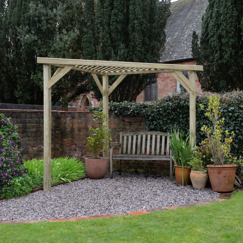 Hartwood Slatted Corner Pergola | Sheds.co.uk