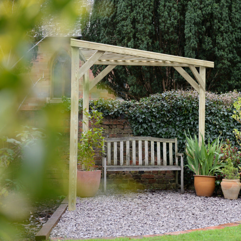 Hartwood Slatted Corner Pergola | Sheds.co.uk