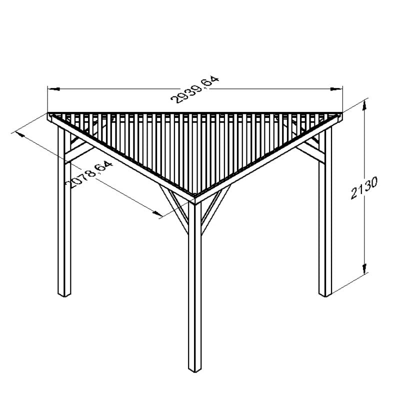 Hartwood Slatted Corner Pergola | Sheds.co.uk
