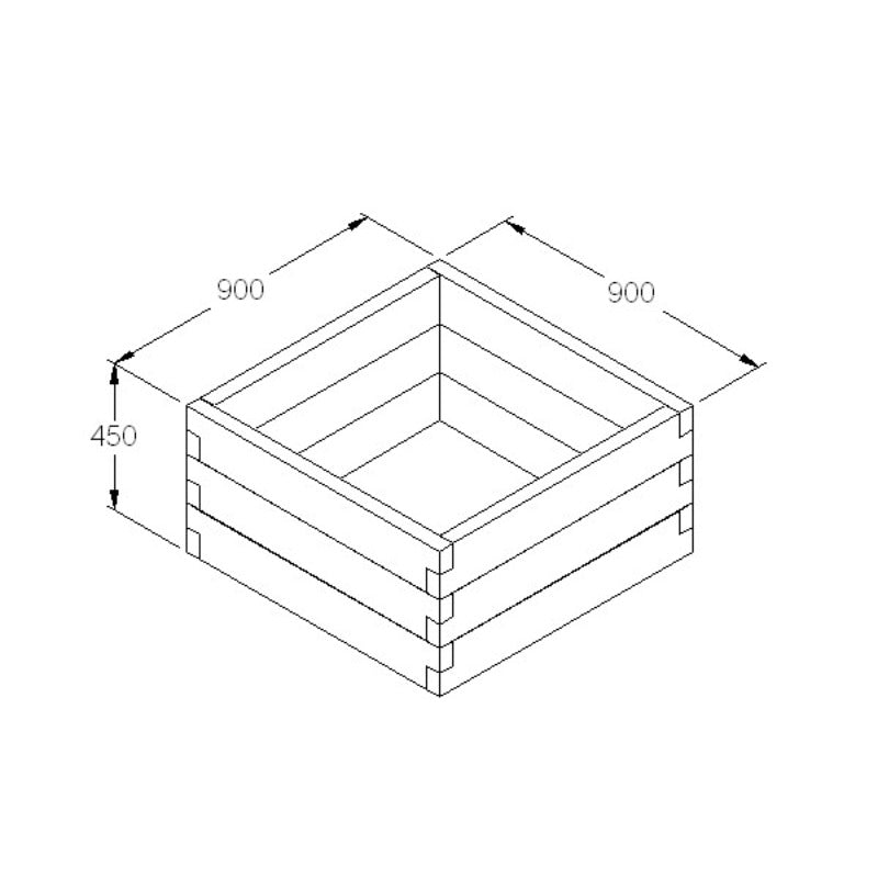 Hartwood Square Raised Bed | Sheds.co.uk