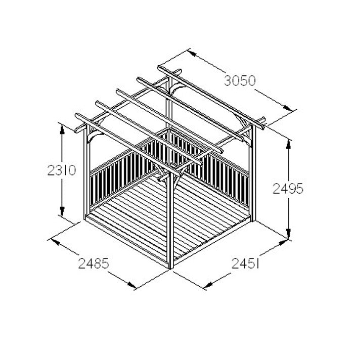 Hartwood Supreme Pergola Decking Kit