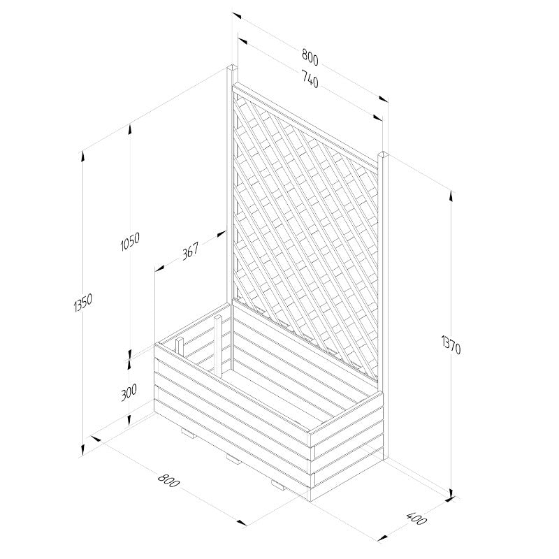 Hartwood Trellis Planter | Sheds.co.uk