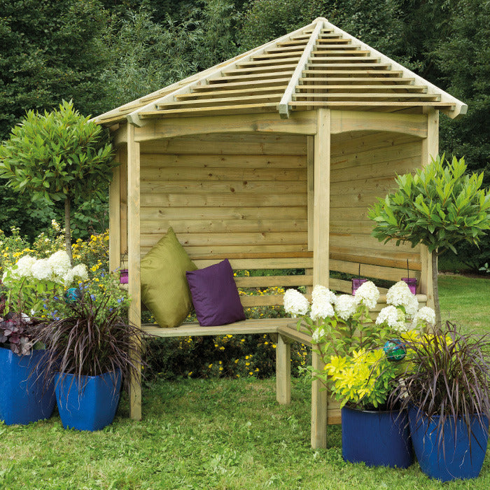 Hartwood Venetian Corner Arbour Seat | Sheds.co.uk