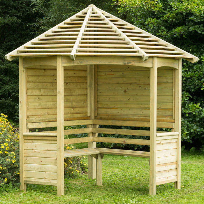 Hartwood Venetian Corner Arbour Seat | Sheds.co.uk