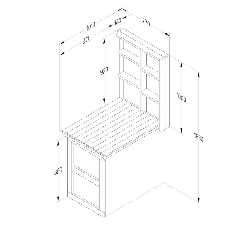 Hartwood Wall Mounted Foldaway Garden Bar | Sheds.co.uk