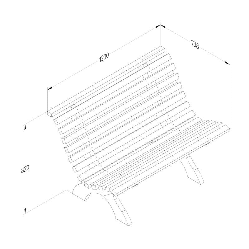 Hartwood Wooden Slatted 4' Garden Bench