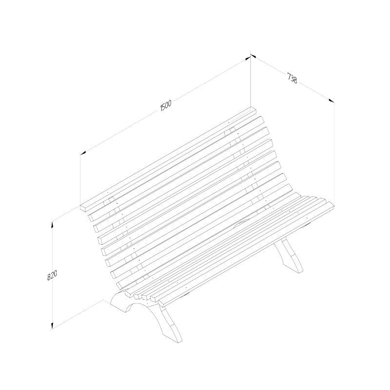 Hartwood Wooden Slatted 5' Garden Bench | Sheds.co.uk