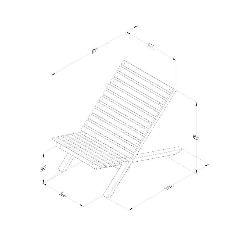 Hartwood Wooden Slatted Beach Chair | Sheds.co.uk