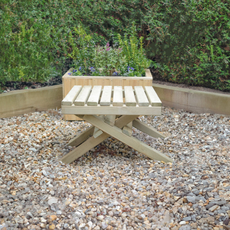 Hartwood Wooden Slatted Beach Chair & Table Set | Sheds.co.uk