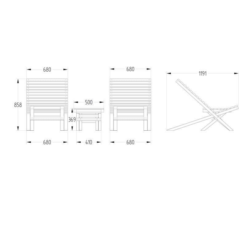 Hartwood Wooden Slatted Beach Chair & Table Set | Sheds.co.uk