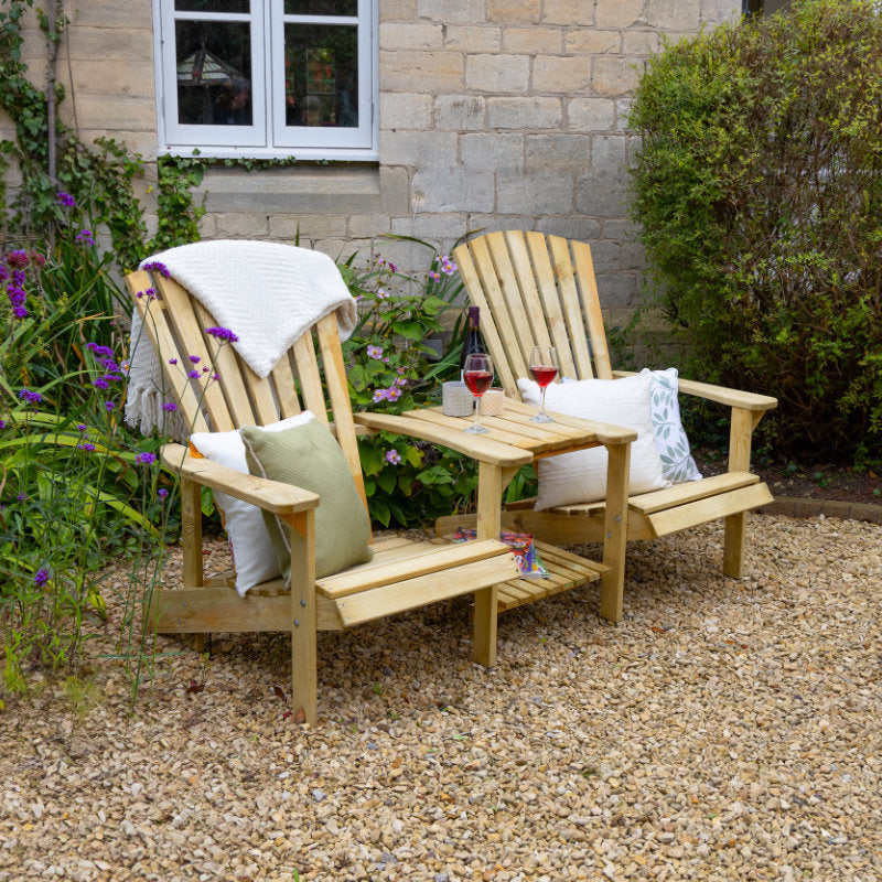 Hartwood Wooden Slatted Garden Love Seat | Sheds.co.uk