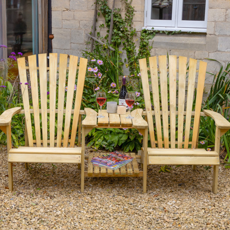 Hartwood Wooden Slatted Garden Love Seat | Sheds.co.uk