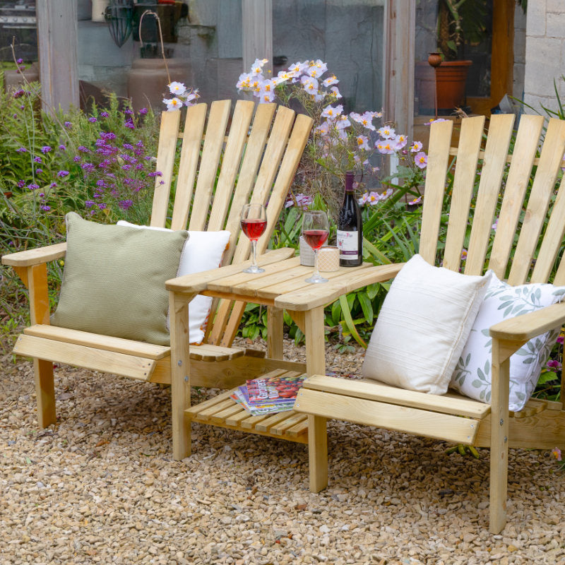 Hartwood Wooden Slatted Garden Love Seat | Sheds.co.uk