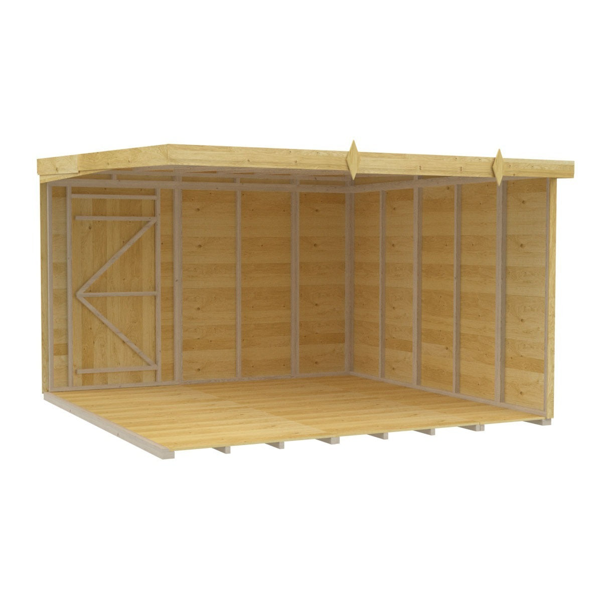 Holt 10' x 10' Pressure Treated Shiplap Modular Pent Shed | Sheds.co.uk