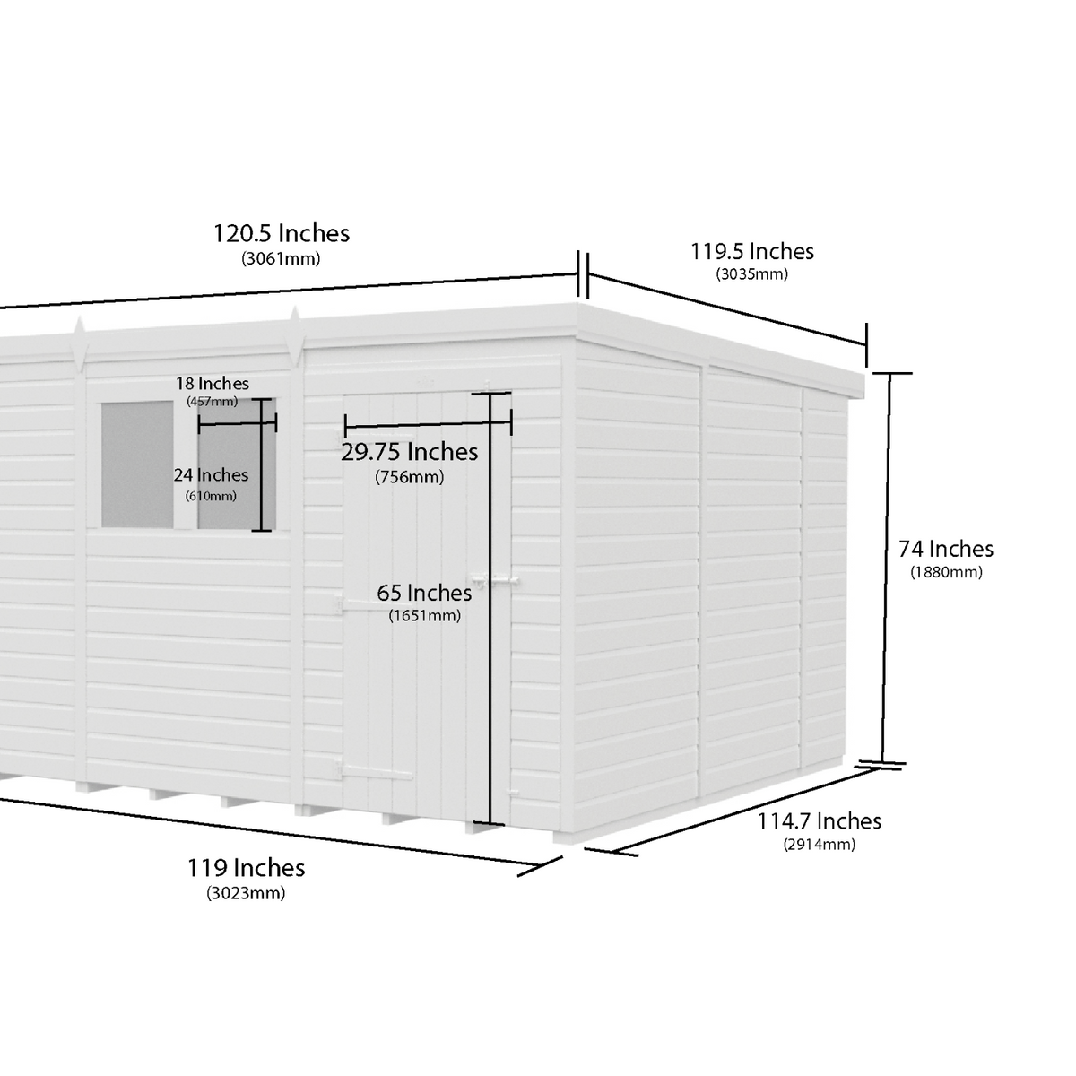 Holt 10' x 10' Pressure Treated Shiplap Modular Pent Shed | Sheds.co.uk
