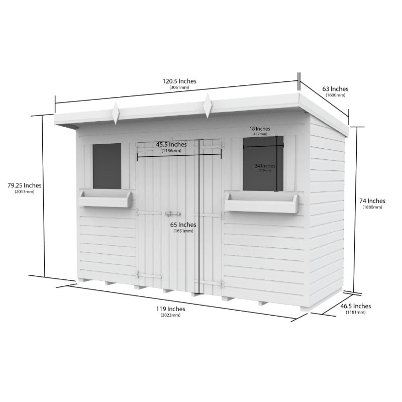Holt 10' x 4' Handsworth Loglap Pressure Treated Pent Summer Shed | Sheds.co.uk
