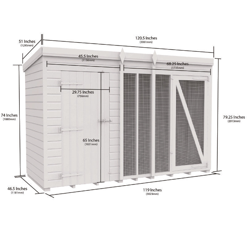Holt 9' x 6' Pressure Treated Shiplap Modular Pent Shed