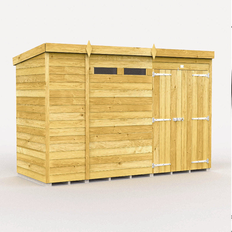 Holt 10' x 4' Pressure Treated Shiplap Modular Pent Security Shed | Sheds.co.uk
