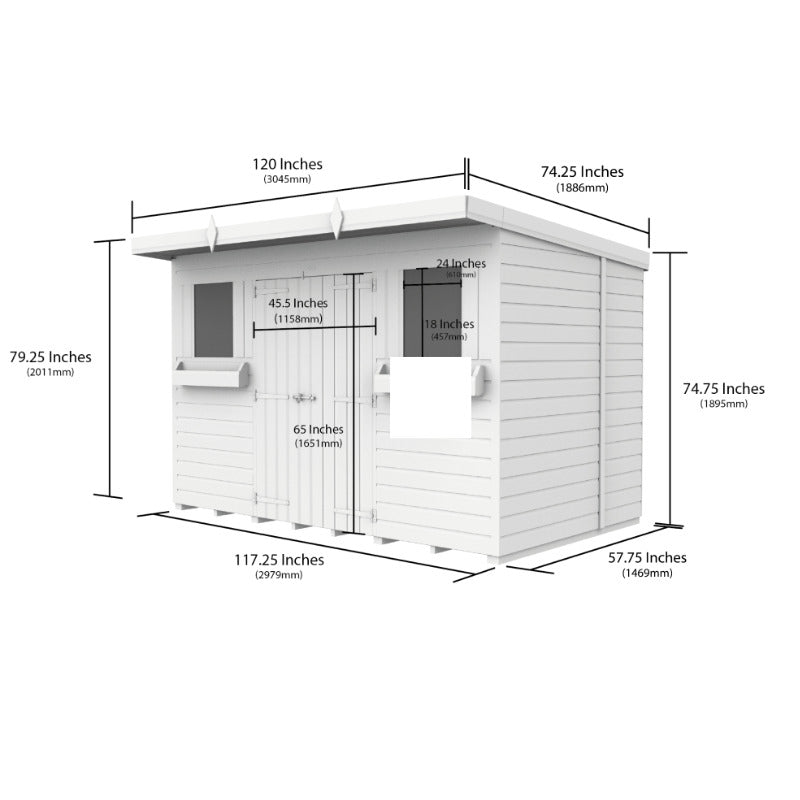 Holt 10' x 5' Handsworth Loglap Pressure Treated Pent Summer Shed