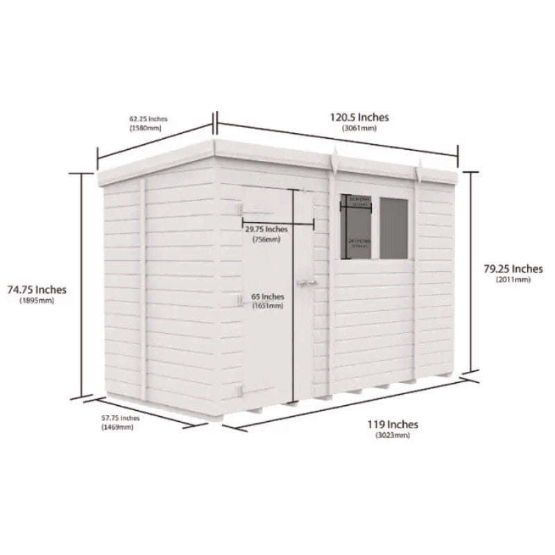 Holt 10' x 5' Pressure Treated Shiplap Modular Pent Security Shed