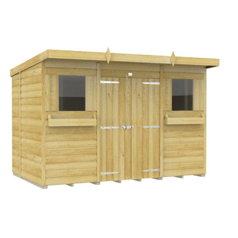 Holt 10' x 6' Handsworth Loglap Pressure Treated Pent Summer Shed | Sheds.co.uk