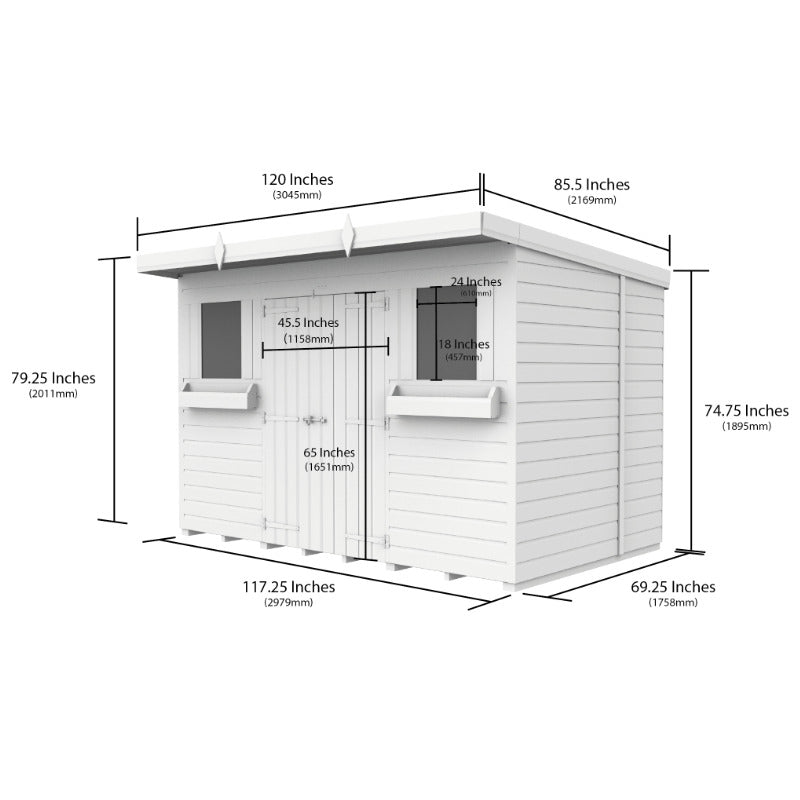 Holt 10' x 6' Handsworth Loglap Pressure Treated Pent Summer Shed