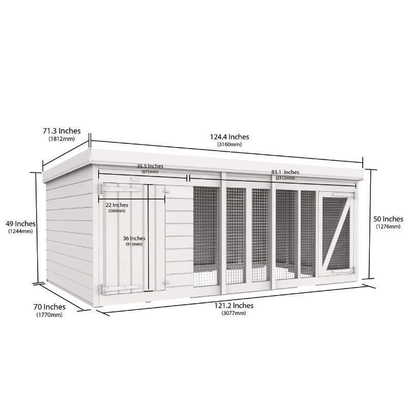 Holt 10' x 6' Pressure Treated Shiplap Dog Kennel And Run | Sheds.co.uk