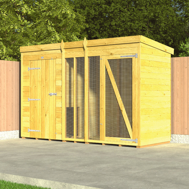 Holt 10' x 6' Pressure Treated Shiplap Full Height Dog Kennel And Run | Sheds.co.uk