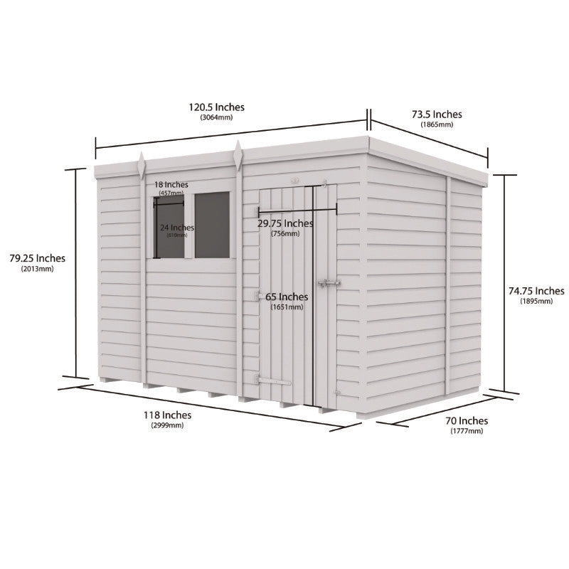 Holt 10' x 6' Pressure Treated Shiplap Modular Pent Security Shed