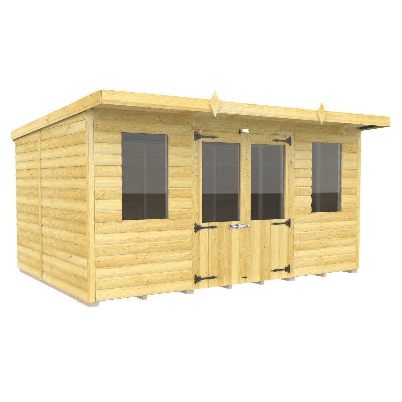 Holt 10' x 7' Alexander Loglap Pressure Treated Pent Summer House | Sheds.co.uk