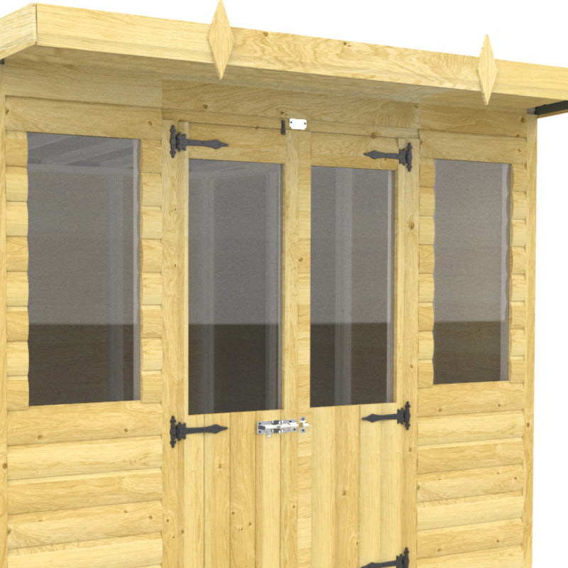 Holt 10' x 7' Alexander Loglap Pressure Treated Pent Summer House | Sheds.co.uk