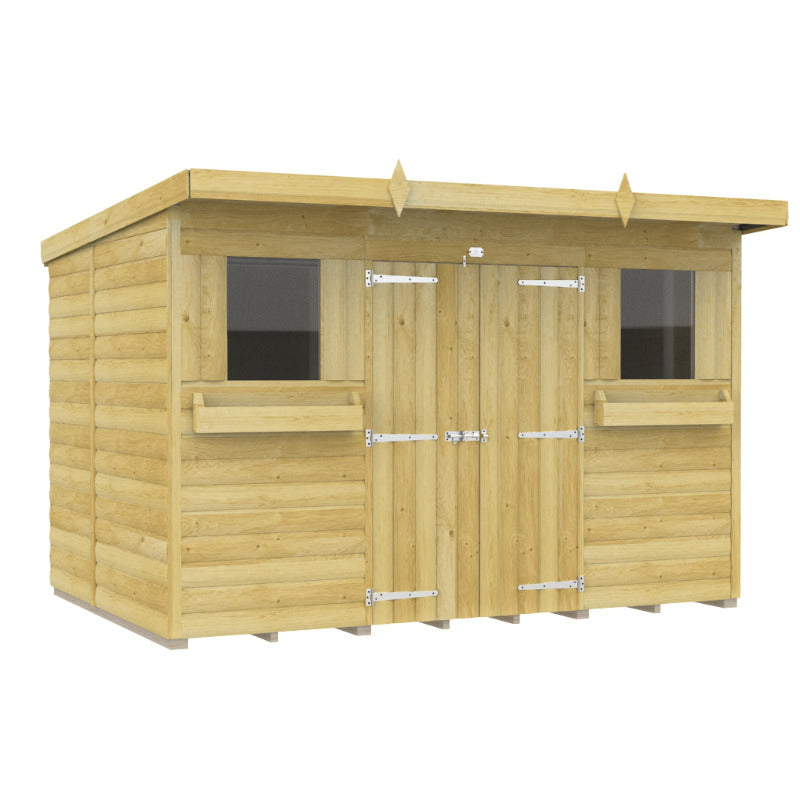 Holt 10' x 7' Handsworth Loglap Pressure Treated Pent Summer Shed | Sheds.co.uk