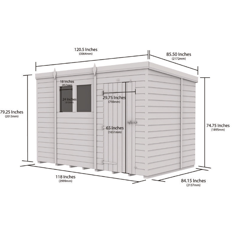 Holt 10' x 7' Pressure Treated Shiplap Modular Pent Security Shed