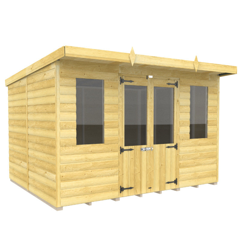 Holt 10' x 8' Alexander Loglap Pressure Treated Pent Summer House | Sheds.co.uk