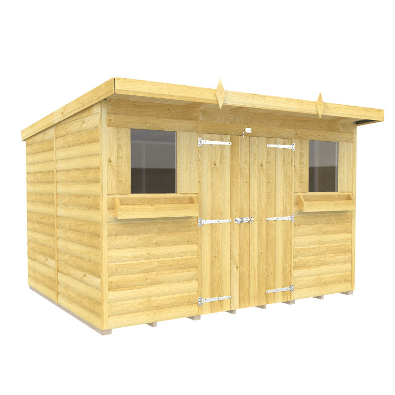 Holt 10' x 8' Handsworth Loglap Pressure Treated Pent Summer Shed | Sheds.co.uk