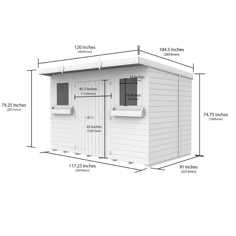 Holt 10' x 8' Handsworth Loglap Pressure Treated Pent Summer Shed
