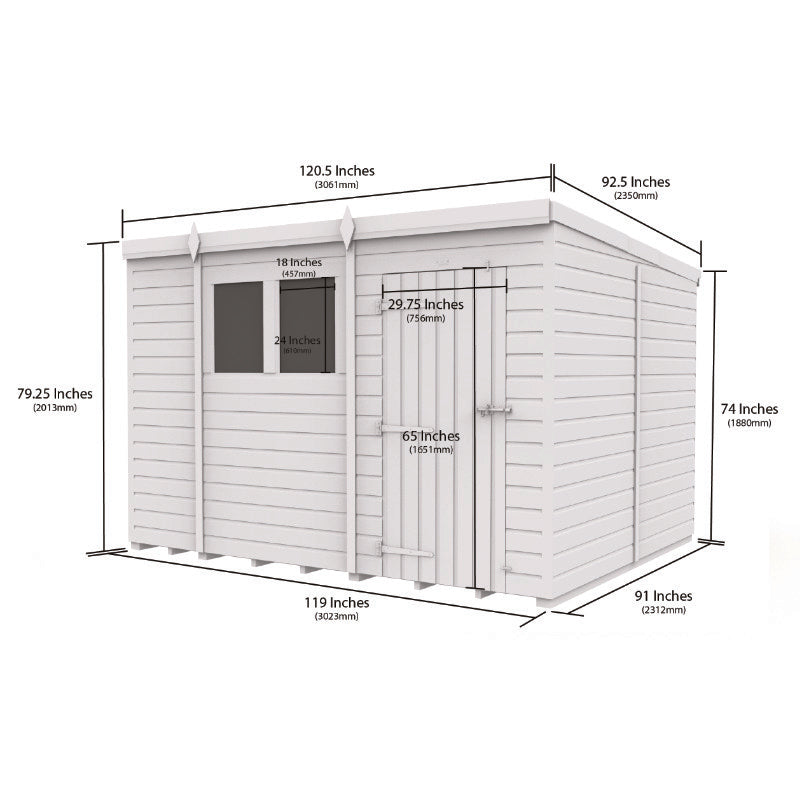 Holt 10' x 8' Pressure Treated Shiplap Modular Pent Security Shed