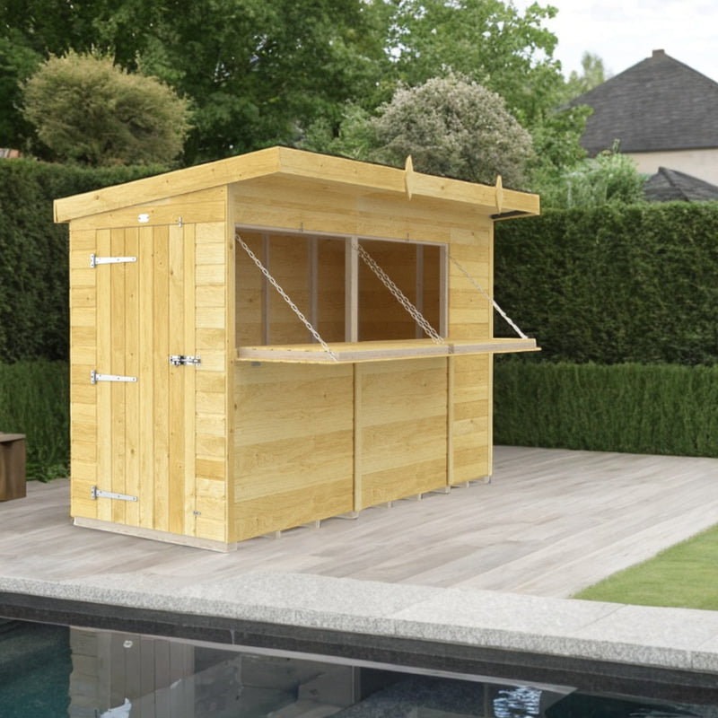Holt 10' x 4' Pressure Treated Shiplap Garden Bar Shed With Serving Hatch | Sheds.co.uk