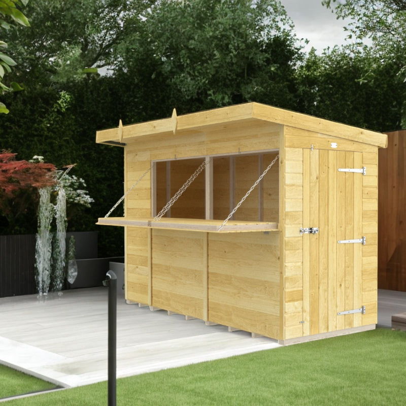 Holt 10' x 4' Pressure Treated Shiplap Garden Bar Shed With Serving Hatch | Sheds.co.uk