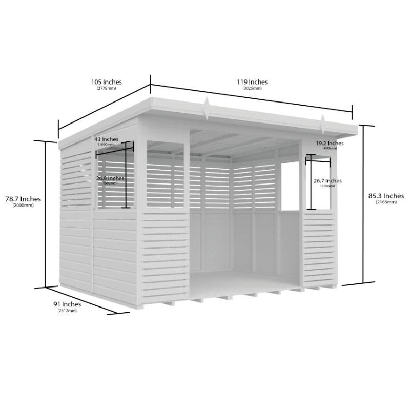 Holt 10' x 8' Pressure Treated Outdoor Kitchen Barbecue Shelter | Sheds.co.uk
