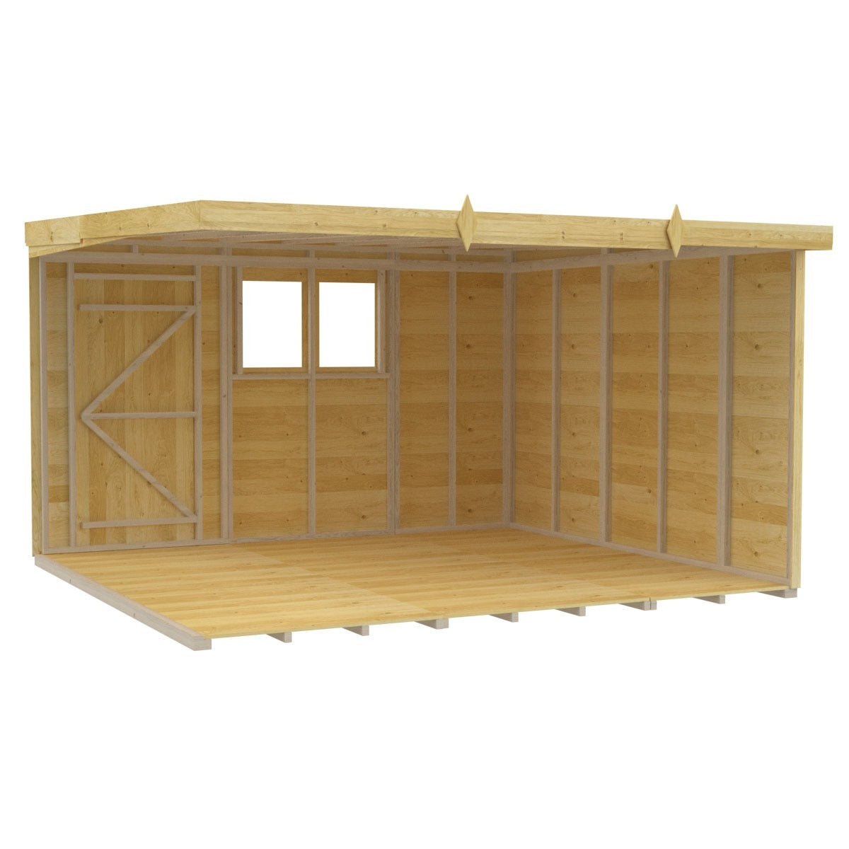 Holt 11' x 10' Pressure Treated Shiplap Modular Pent Shed | Sheds.co.uk