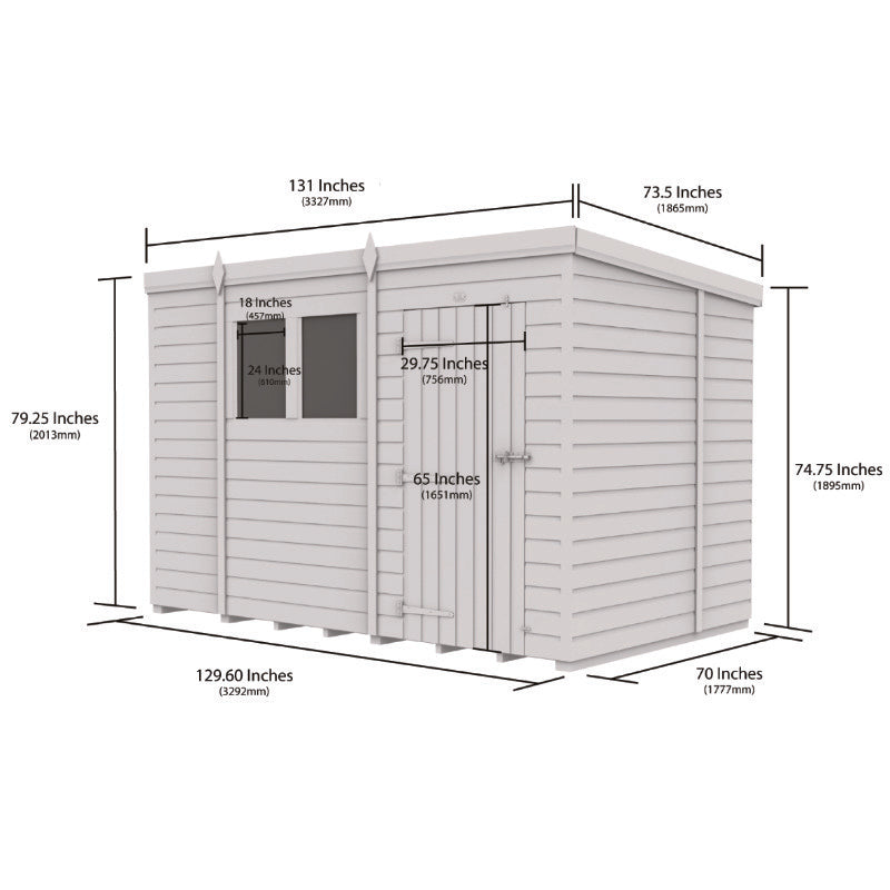 Holt 11' x 6' Pressure Treated Shiplap Modular Pent Security Shed | Sheds.co.uk