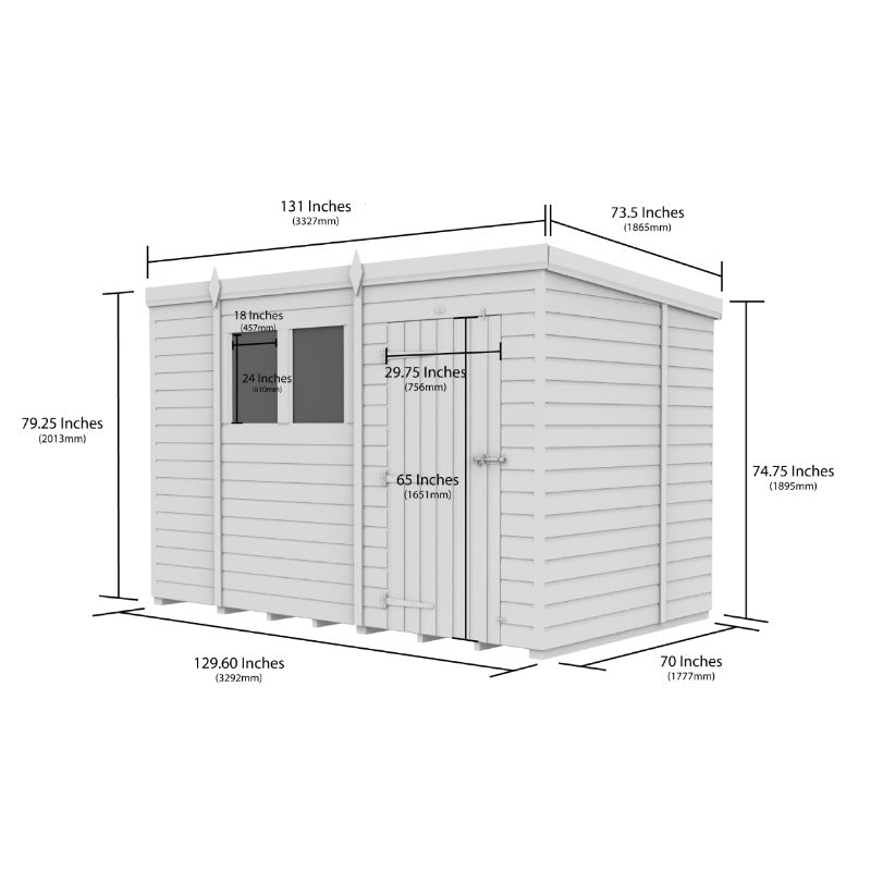 Holt 11' x 6' Pressure Treated Shiplap Modular Pent Shed