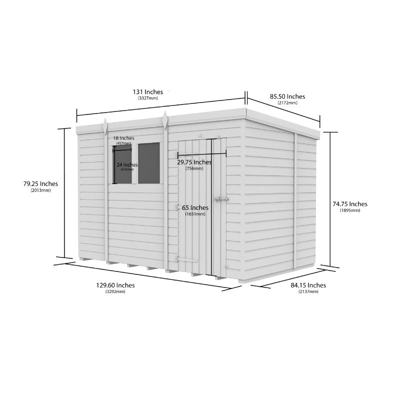 Holt 11' x 7' Pressure Treated Shiplap Modular Pent Shed | Sheds.co.uk